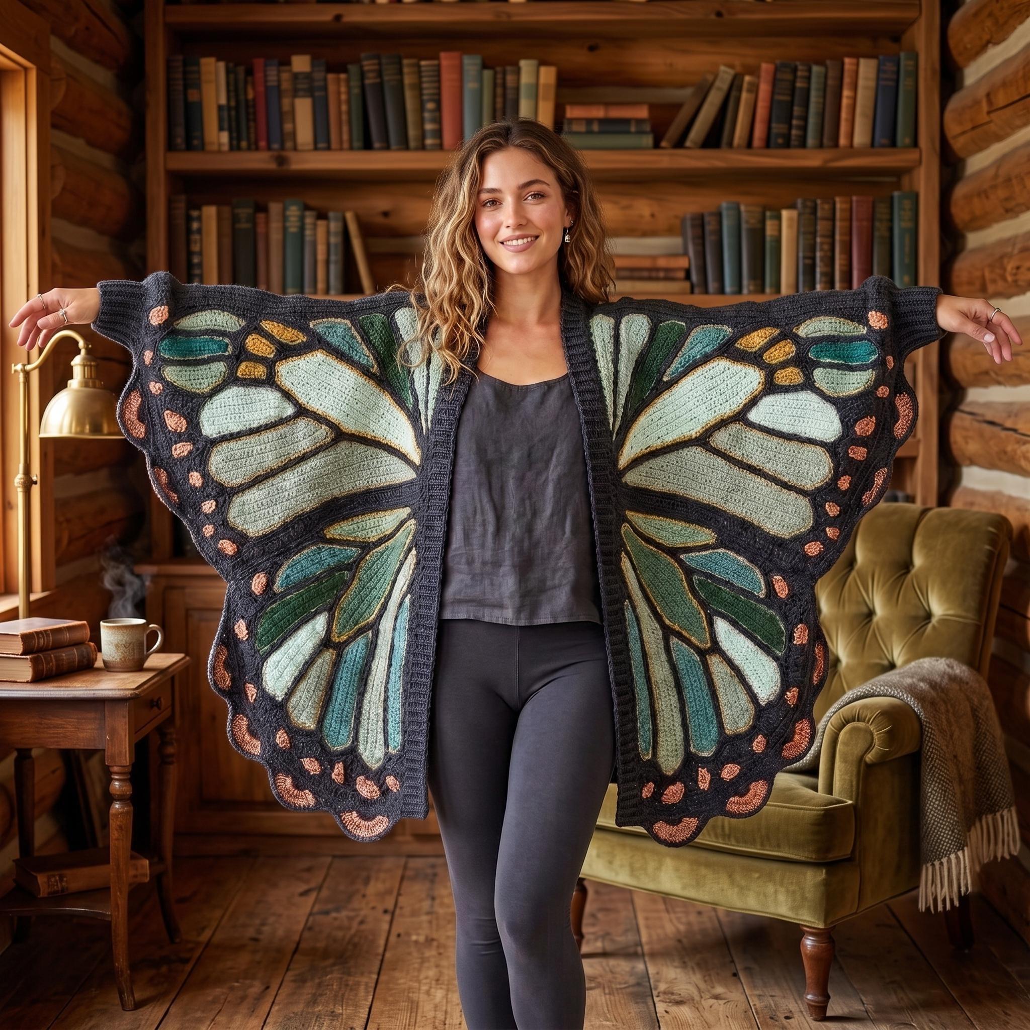 Butterfly Crochet Cardigan thumbnail 3