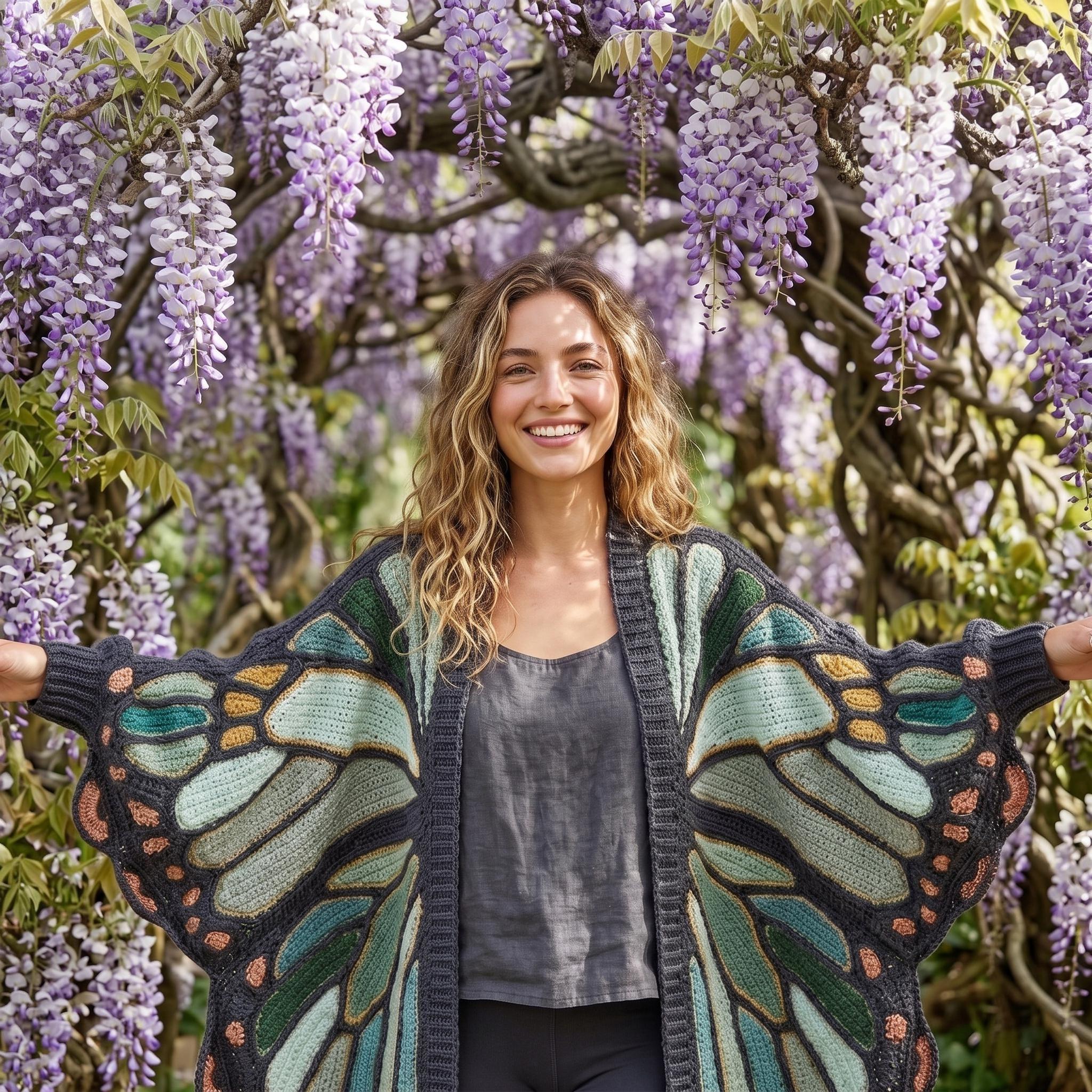 Butterfly Crochet Cardigan thumbnail 4