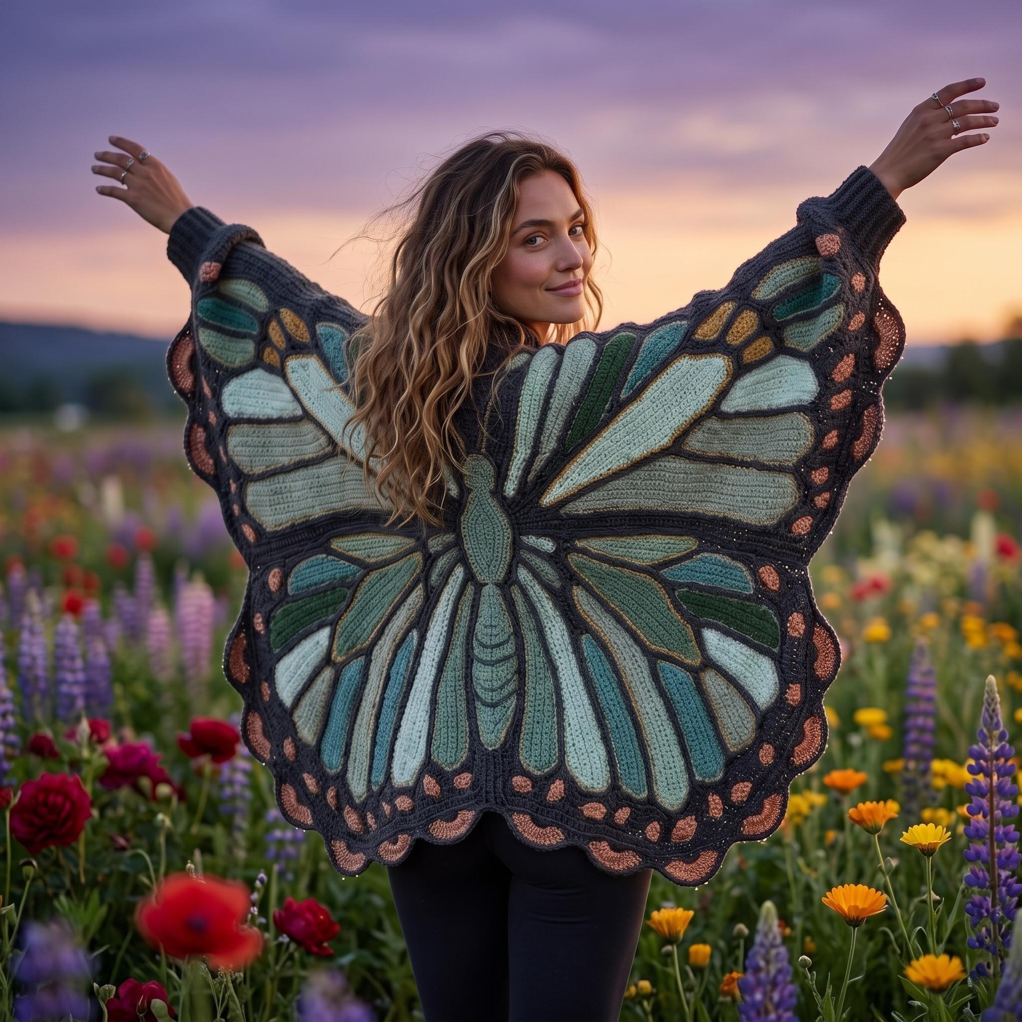 Butterfly Crochet Cardigan thumbnail 5