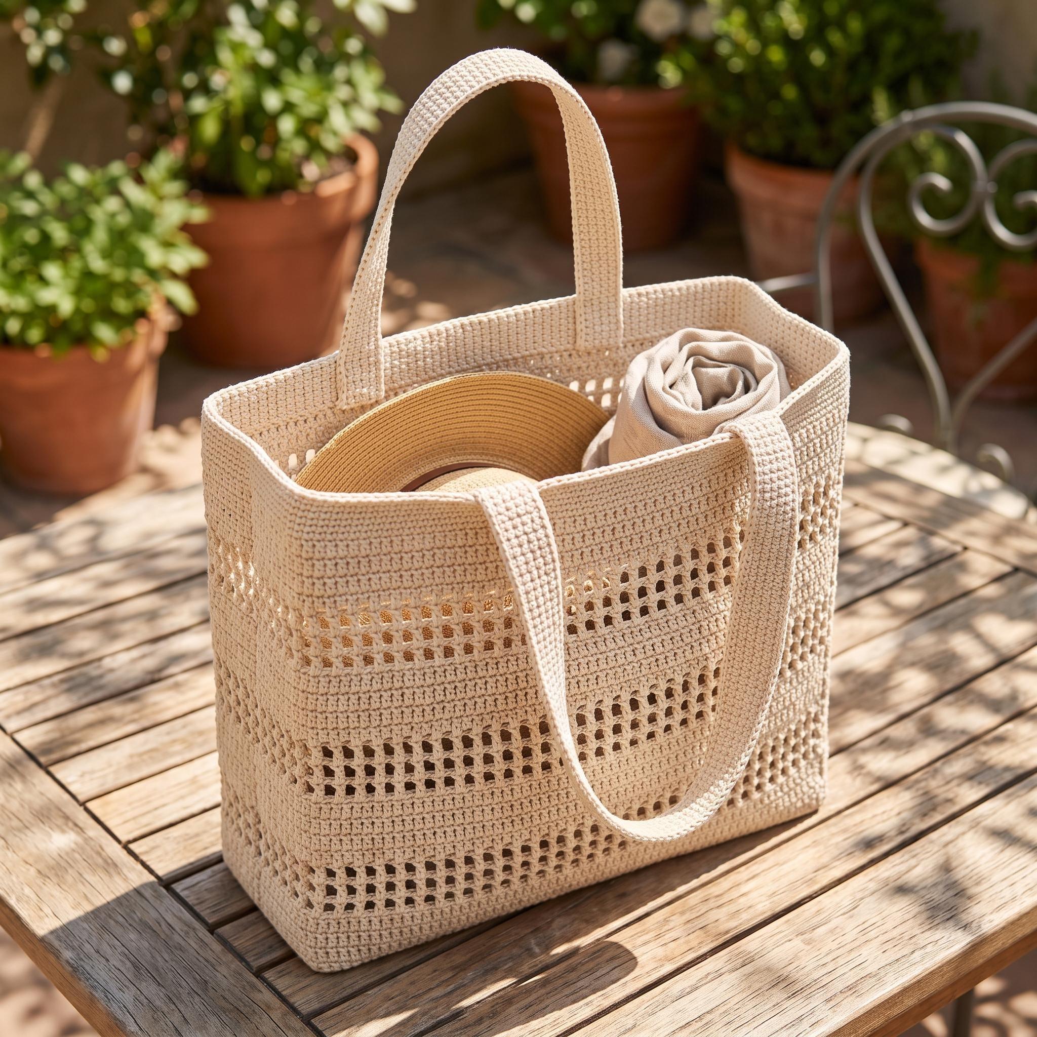 Crochet Mesh Market Tote thumbnail 2