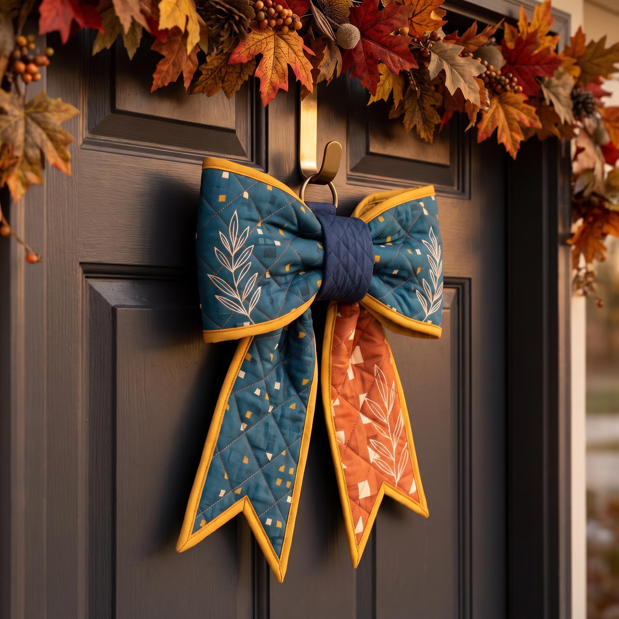 Jumbo Quilted Door Bow thumbnail 4