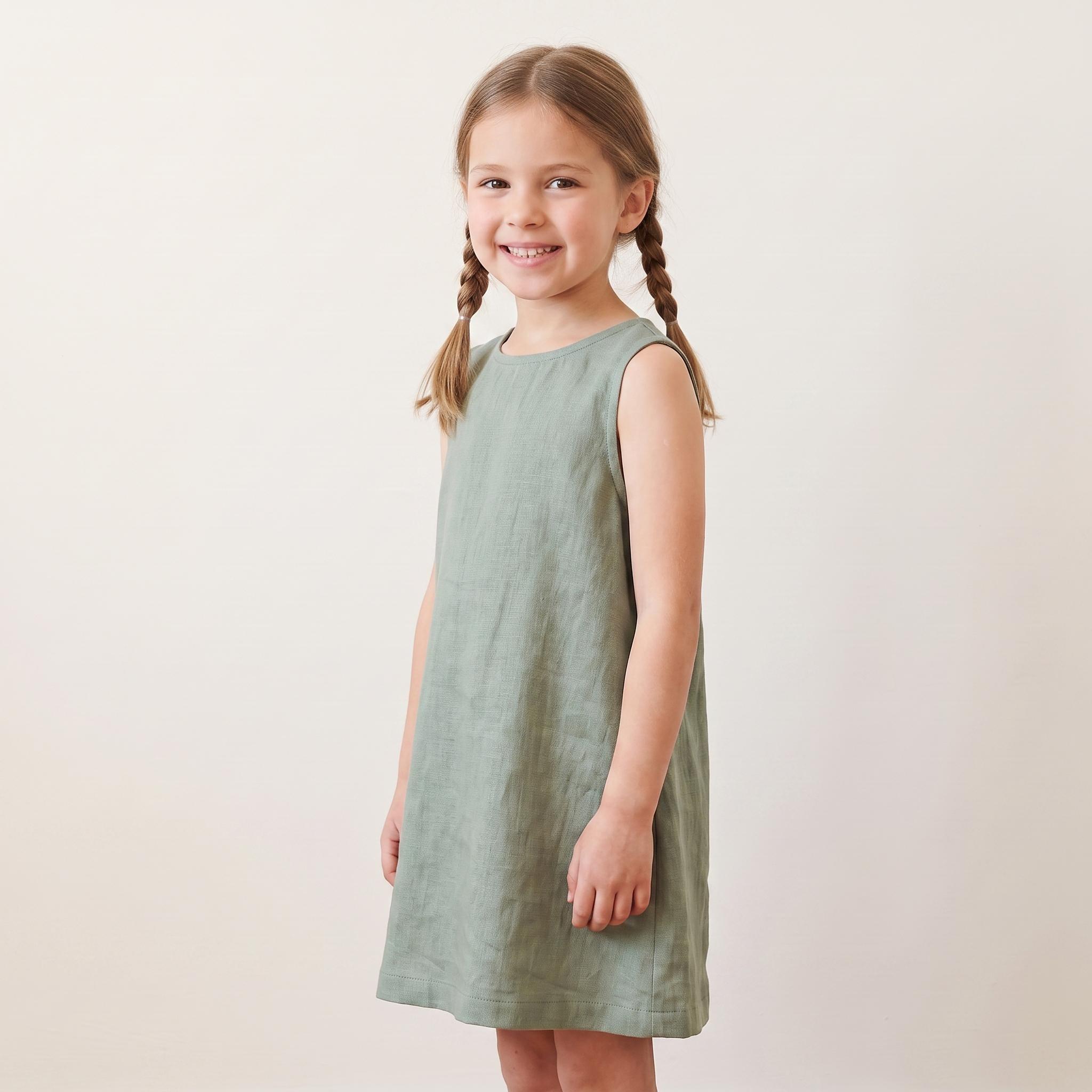 Kids A-Line Linen Dress thumbnail 2