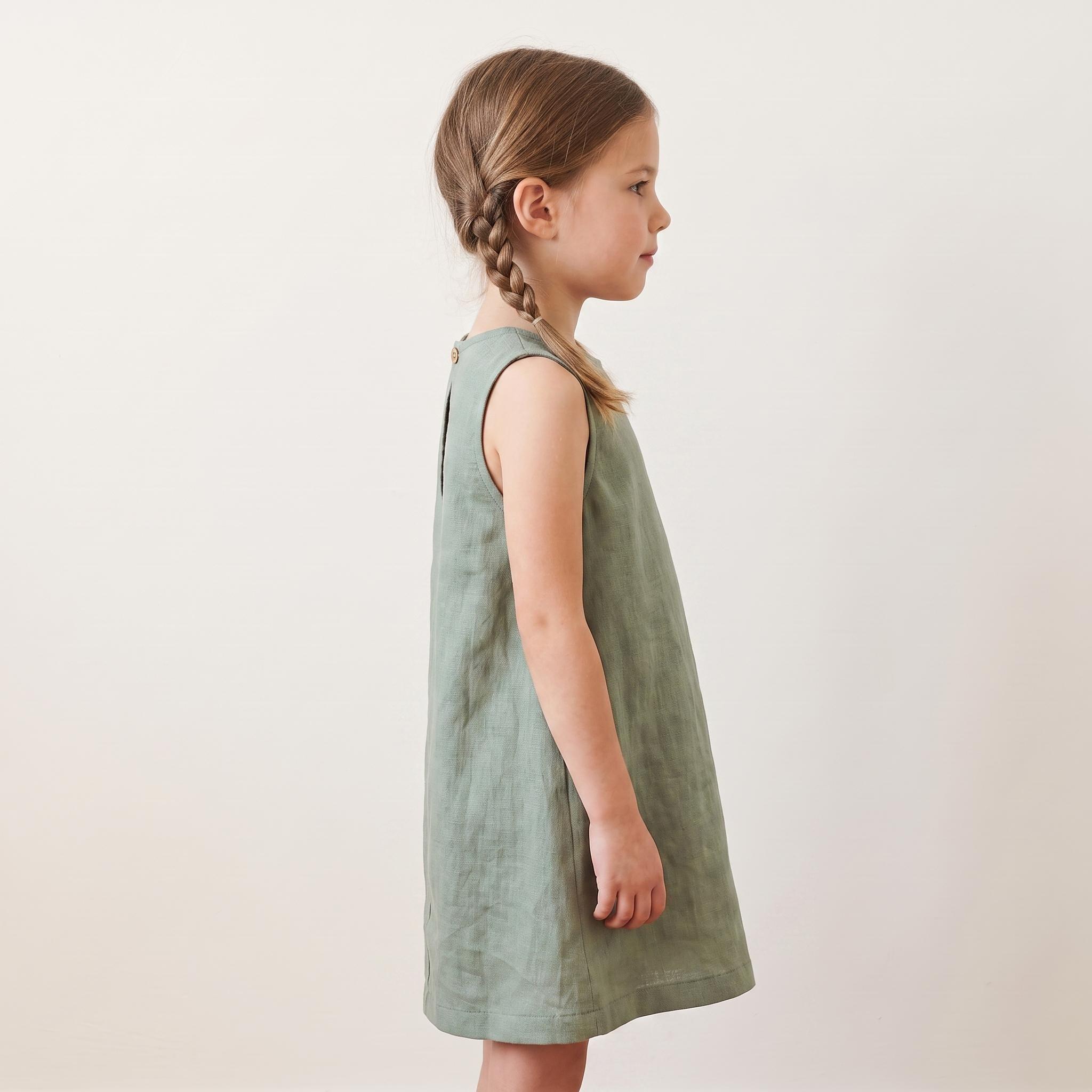 Kids A-Line Linen Dress thumbnail 3