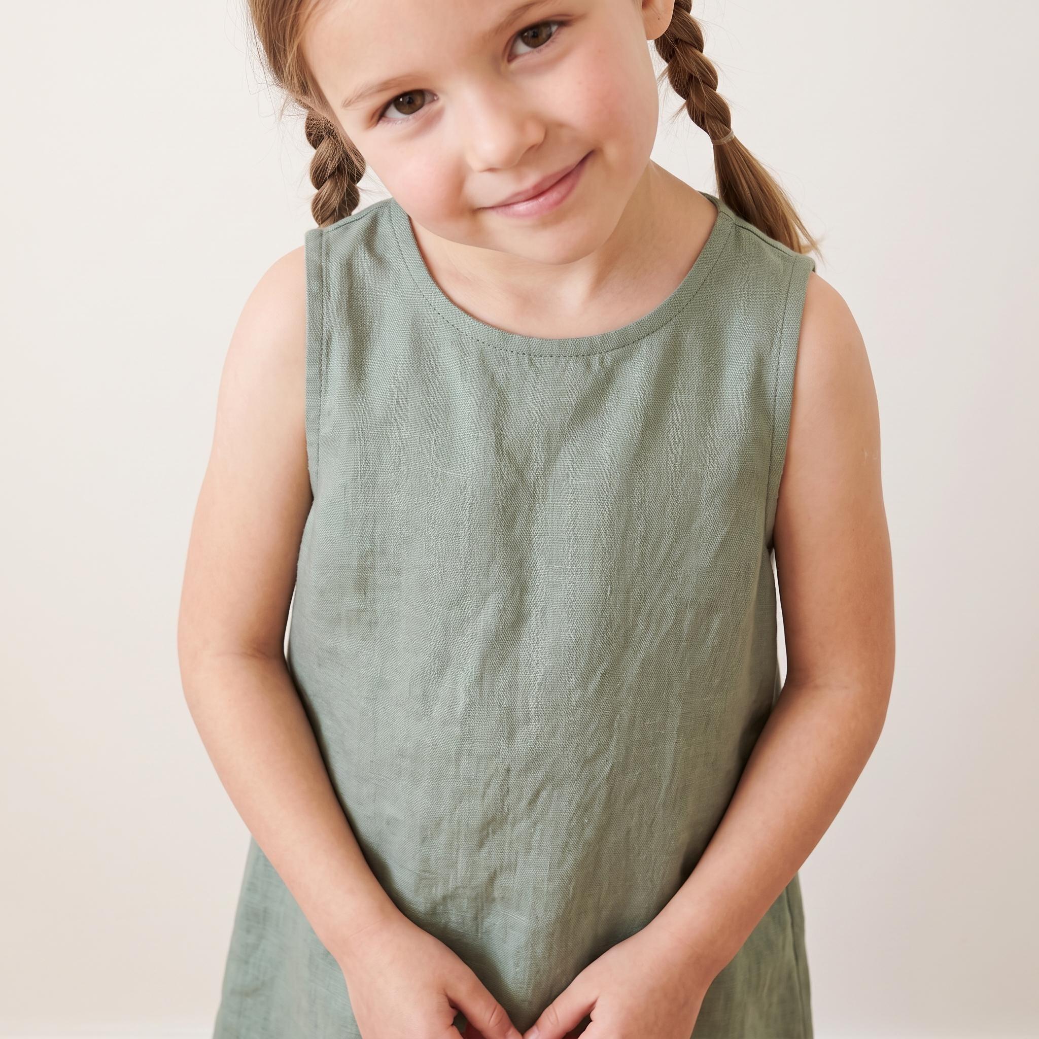 Kids A-Line Linen Dress thumbnail 4