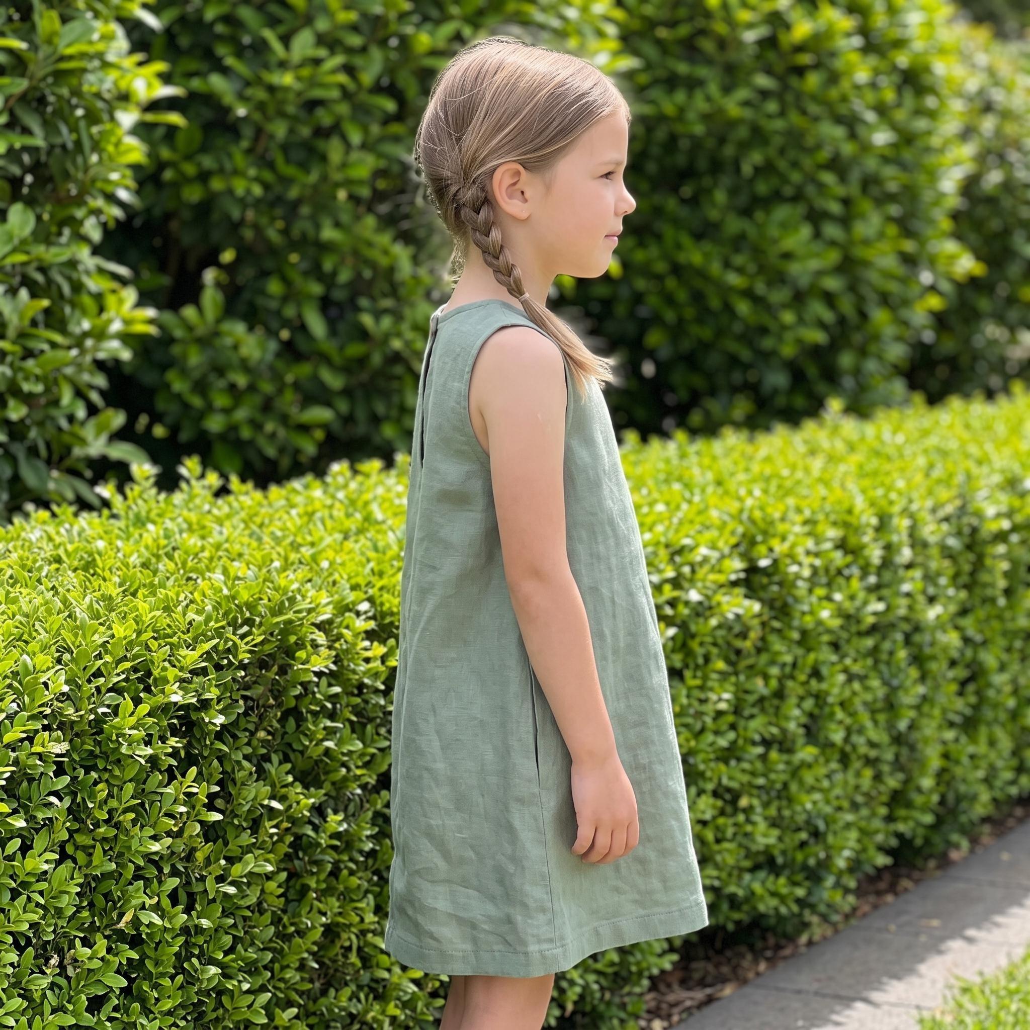 Kids A-Line Linen Dress thumbnail 5
