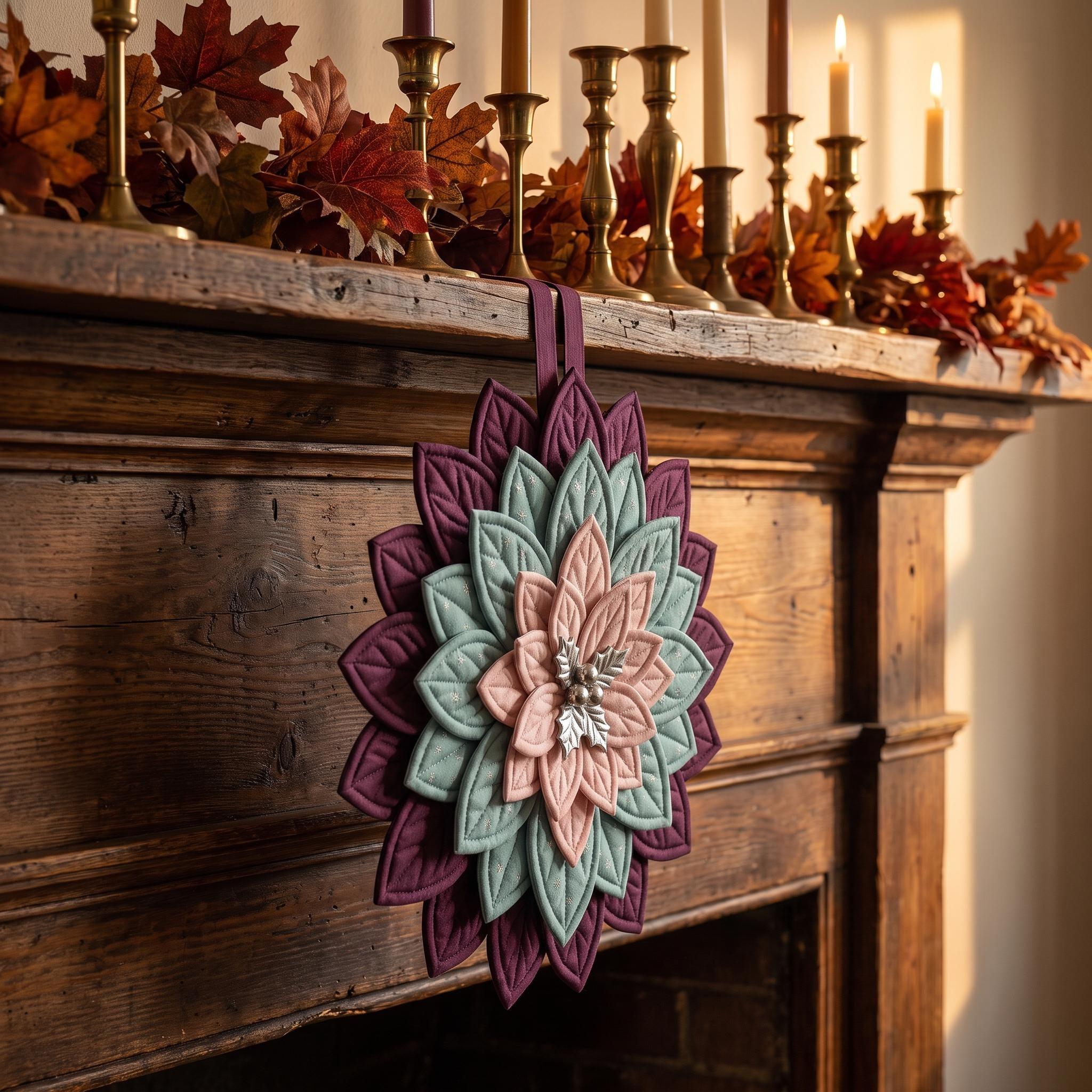 Quilted Poinsettia Wreath thumbnail 5