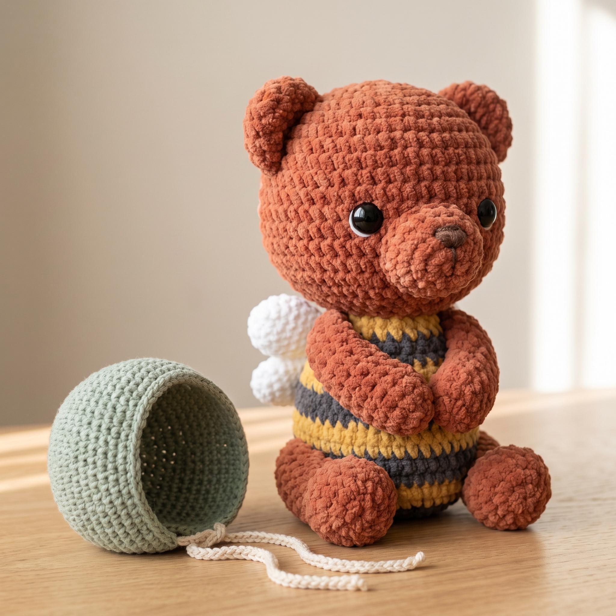 Handmade crochet teddy bear