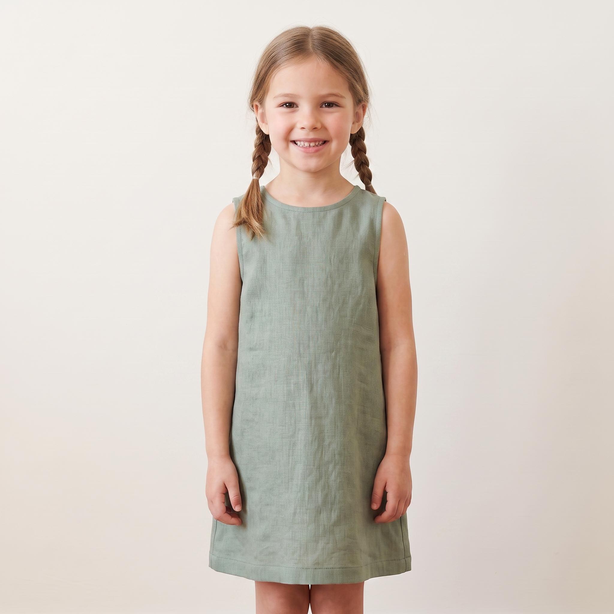 Kids A-Line Linen Dress