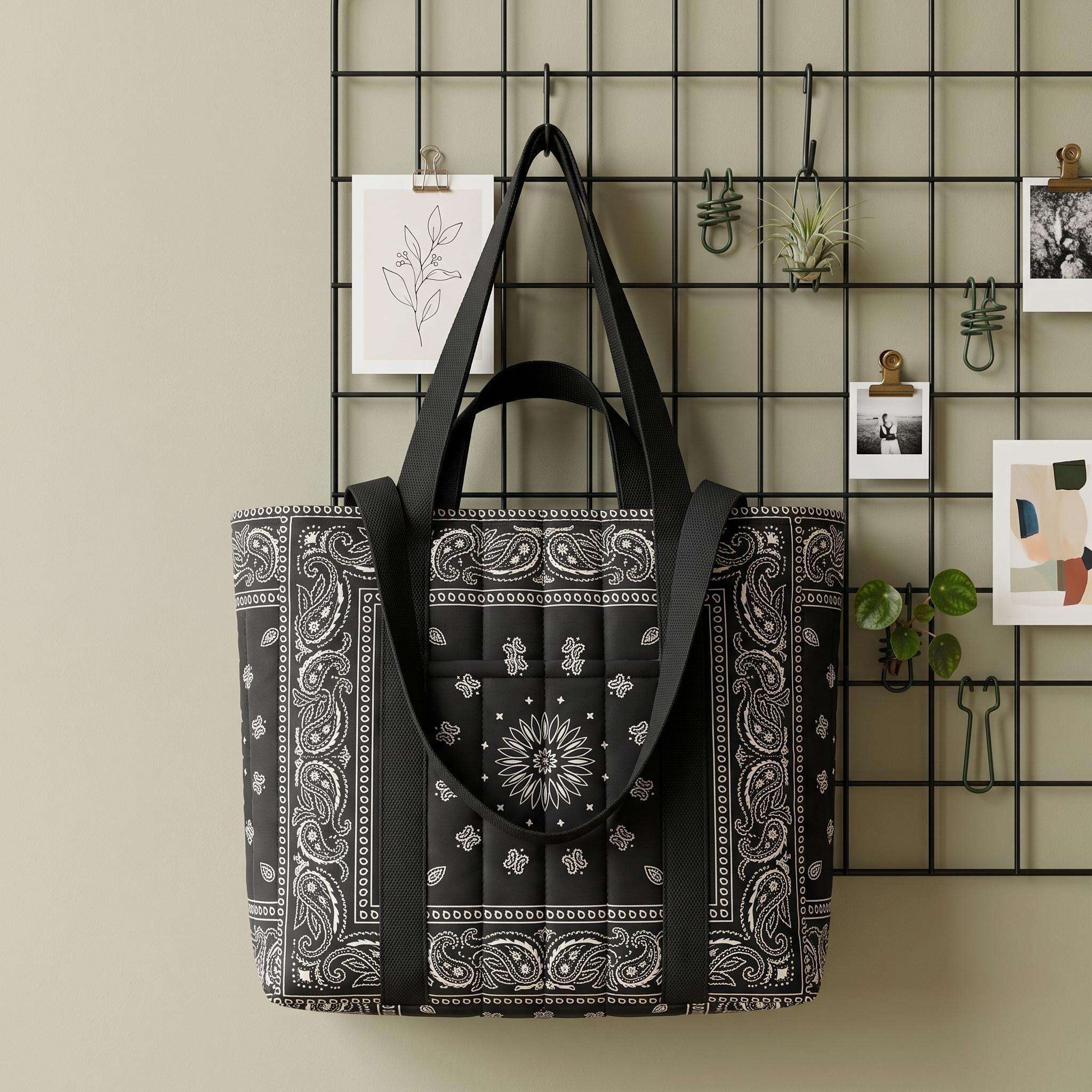 Handmade quilted tote bag