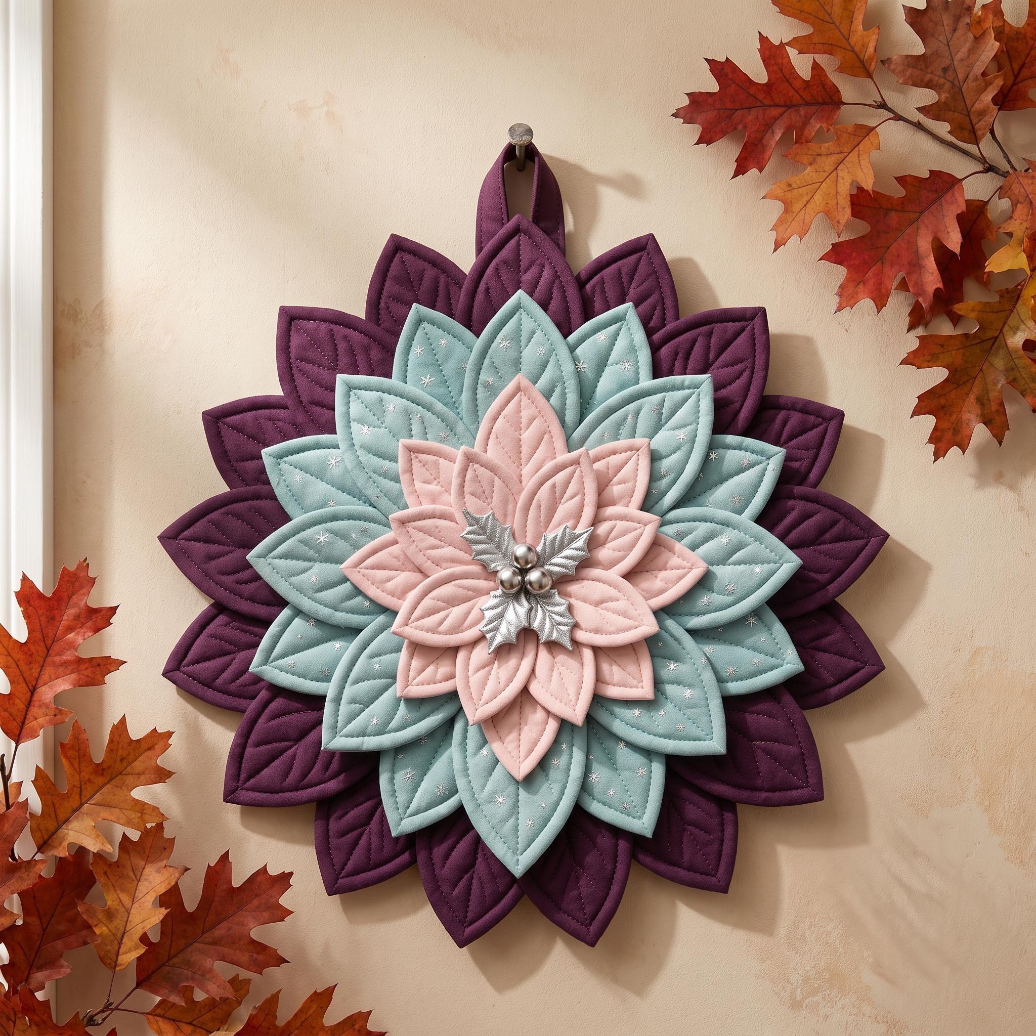 Quilted Poinsettia Wreath